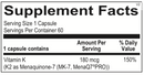 Vitamin K2 180 mcg